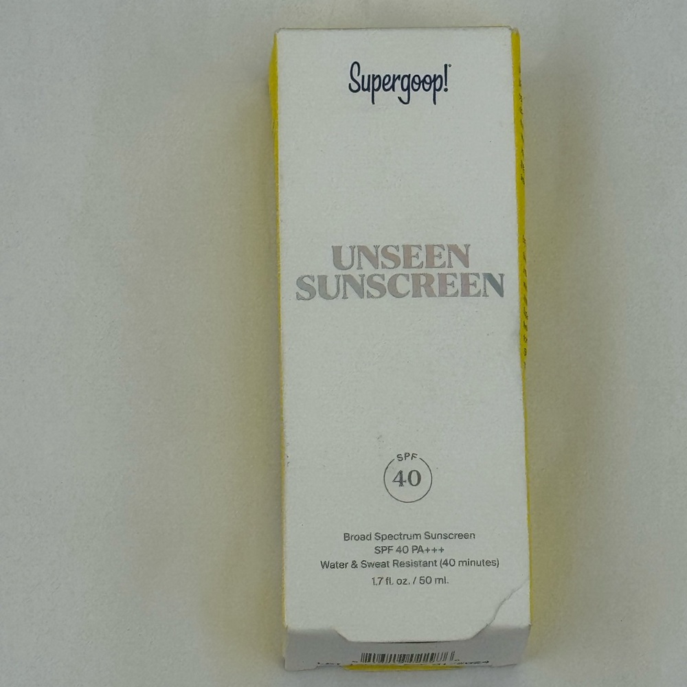 Supergoop! Unseen Sunscreen SPF 40 - Yellow and White Packaging